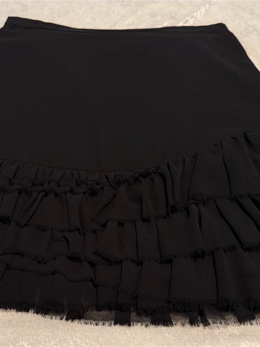DKNYC Black Ruffled Mini Skirt